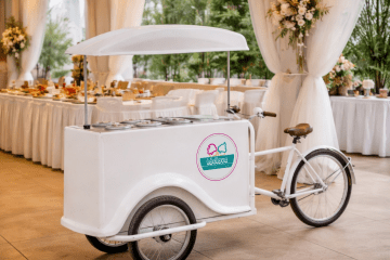 Rowerek lodowy Lódlove w sali weselnej